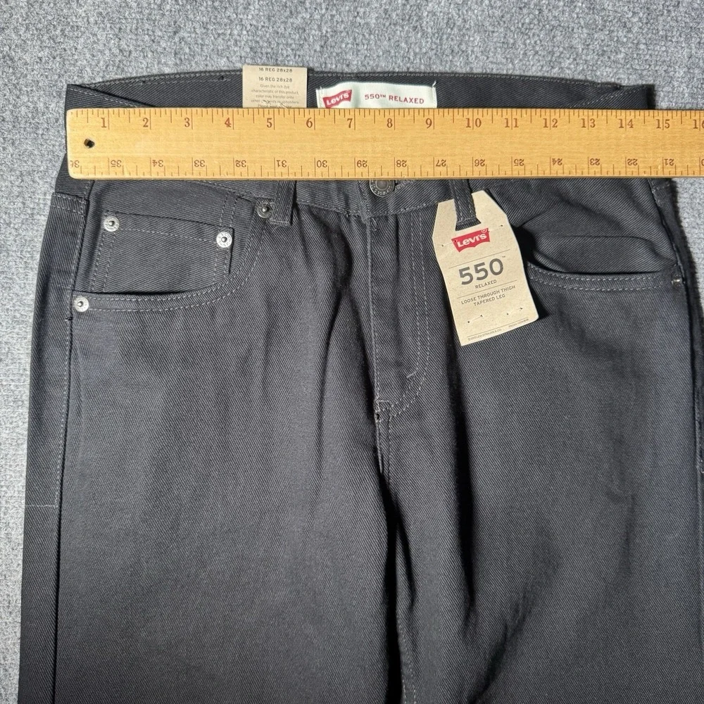 Levi's 550 Relaxed Fit Jeans 16 Reg 28x28 Black Denim Mid Rise NEW NWT